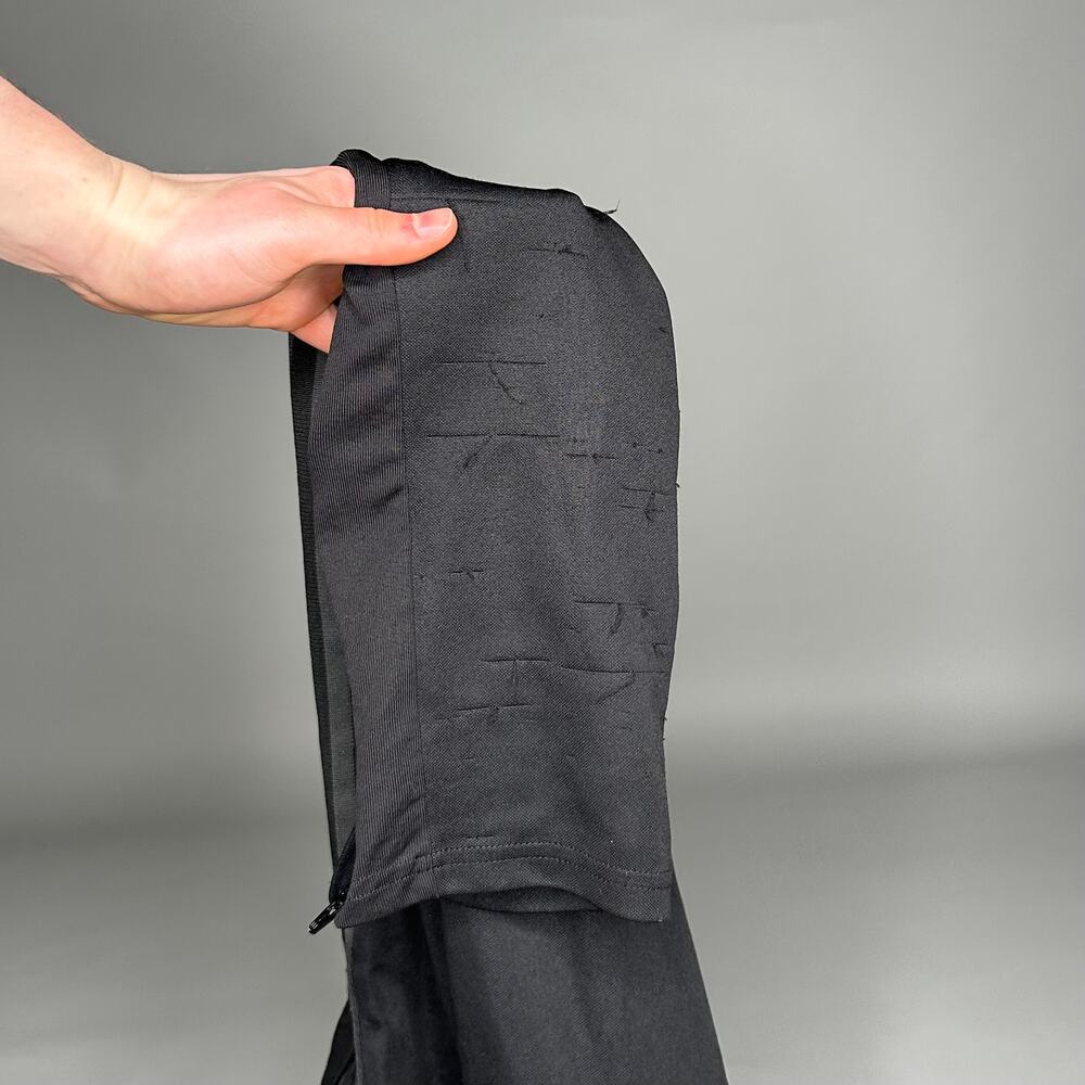 Adidas Sweatpants Black Polyester Joggers Grey 3 Stripes Ankle Zippers to Flare - Picture 5 of 5
